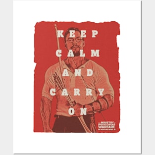 keep calm and carry on red alan ritchson Posters and Art